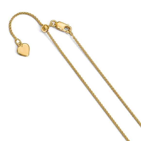 1mm Gold Tone Plated Sterling Silver Adj. Spiga Chain Necklace, 30 In. - Picture 1 of 5